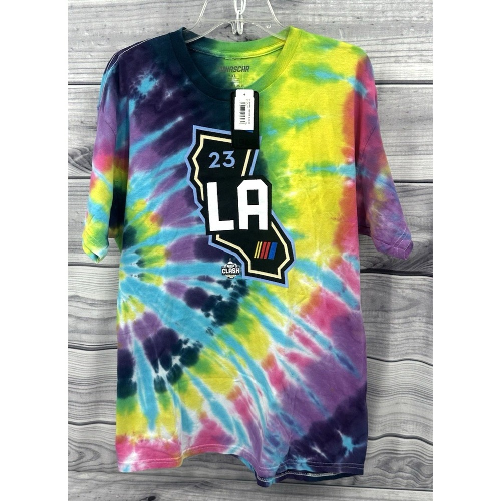 NASCAR '23 LA BUSCH LIGHT CLASH AT THE COLISEUM TIE DYE T SHIRT Unisex Size XL